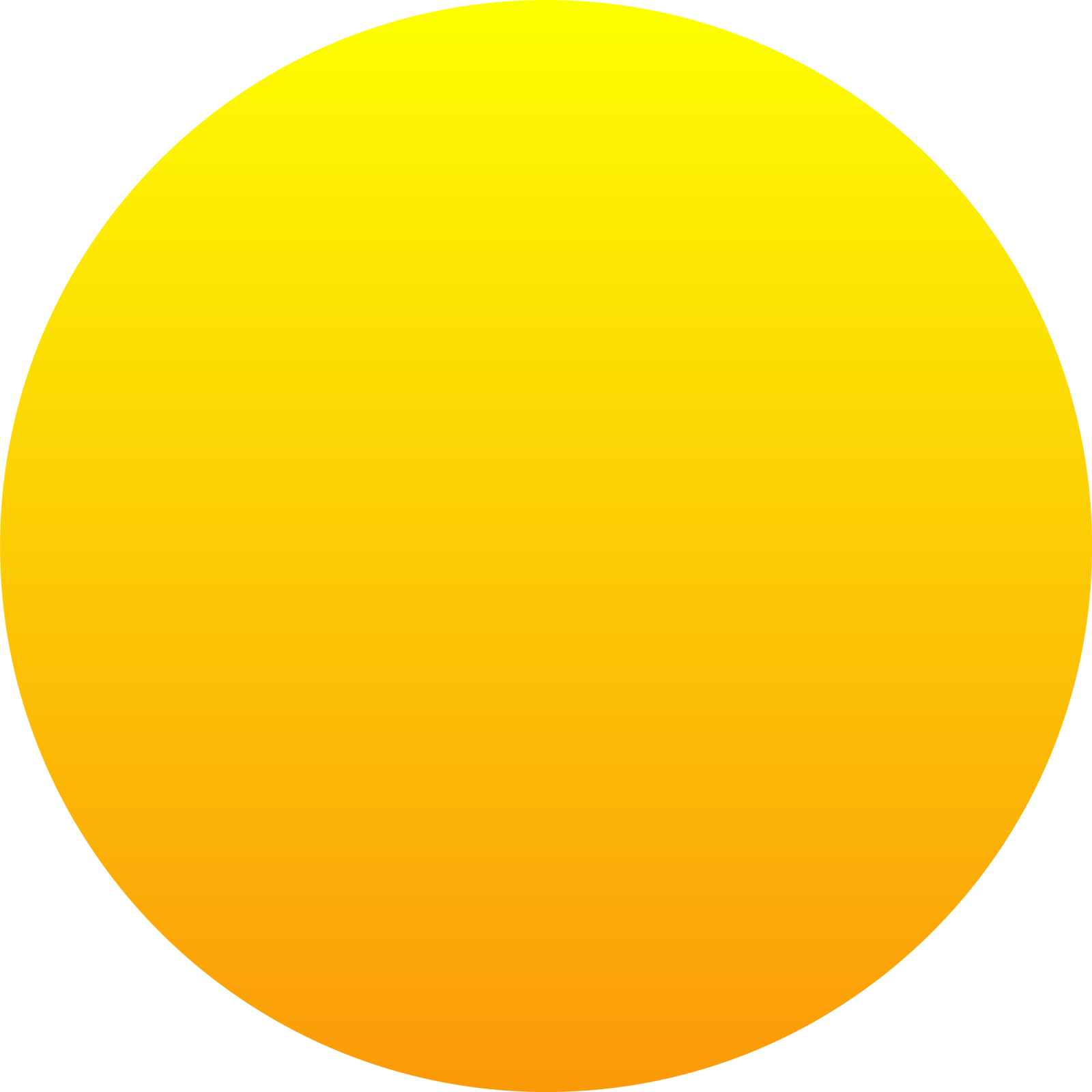 a yellow circle on a white background