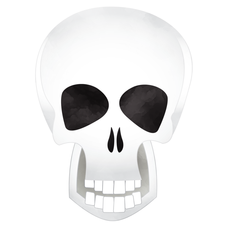 a white skull mask with black eyes