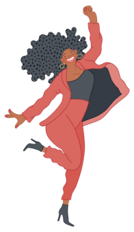 an illustration of a black woman dancing