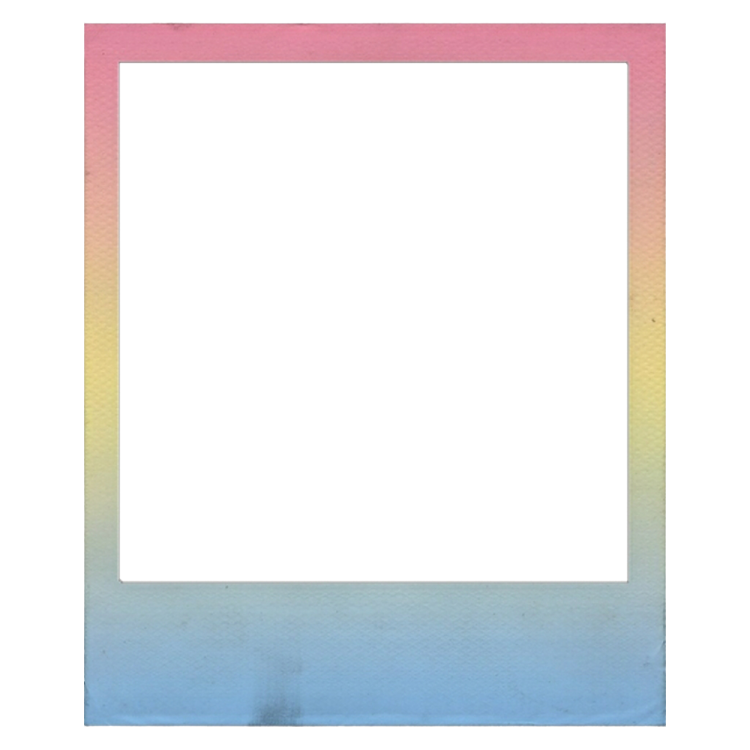 a pink and blue photo frame on a white background