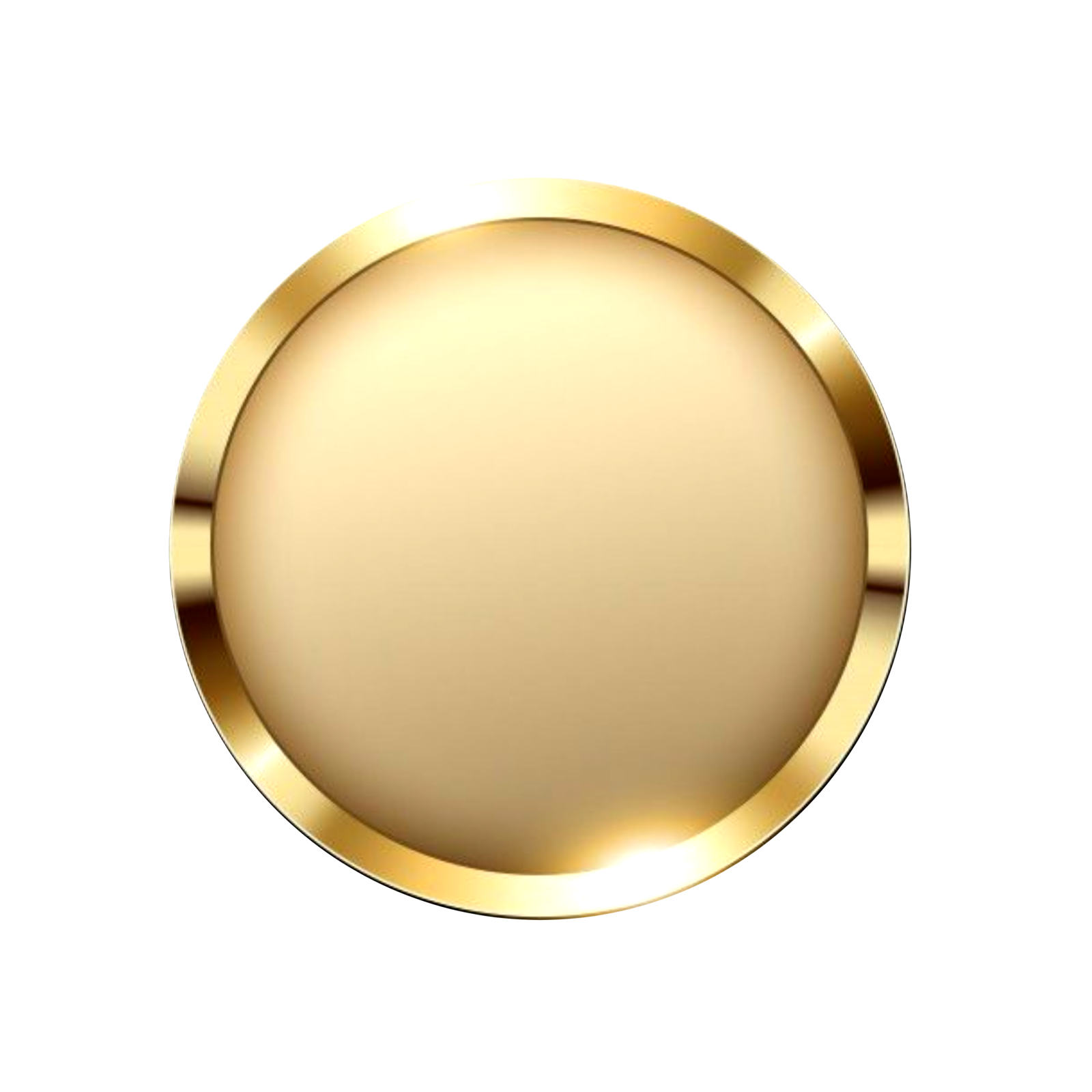 a gold button on a white background