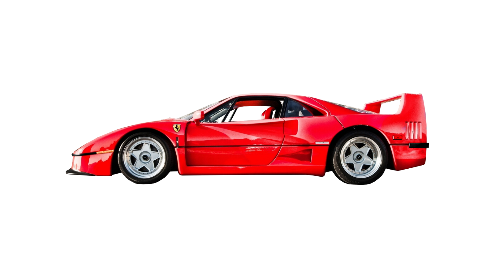 a red car on a white background