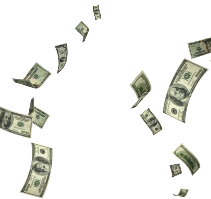 a bunch of money falling from the sky