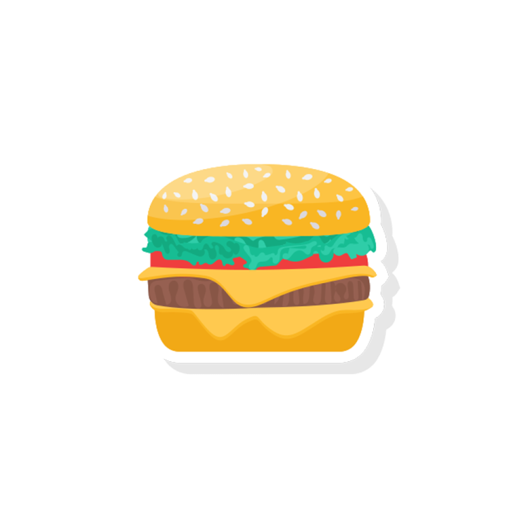 a hamburger on a white background