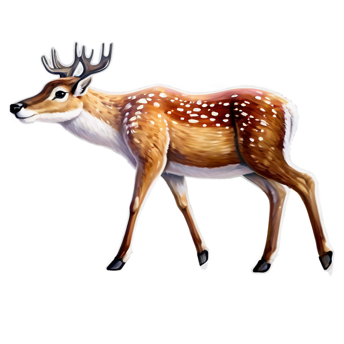 a drawing of a deer on a white background