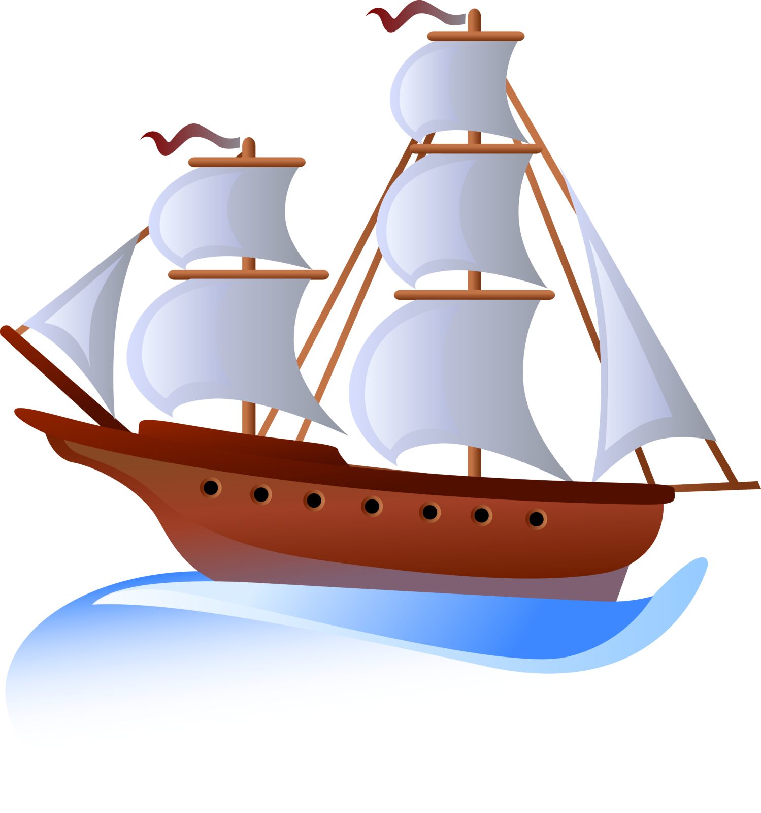 a ship with sails on the water