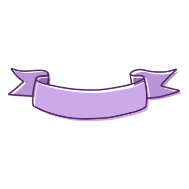 a purple ribbon on a white background