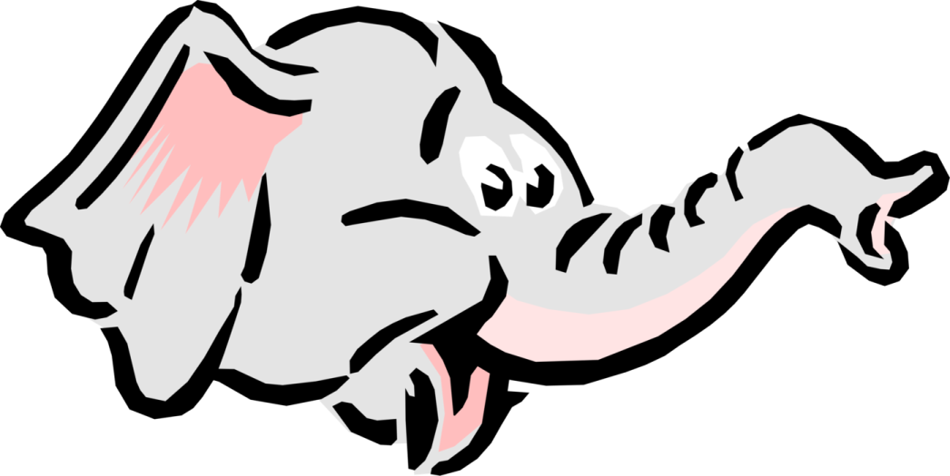 an elephant with its trunk in the air