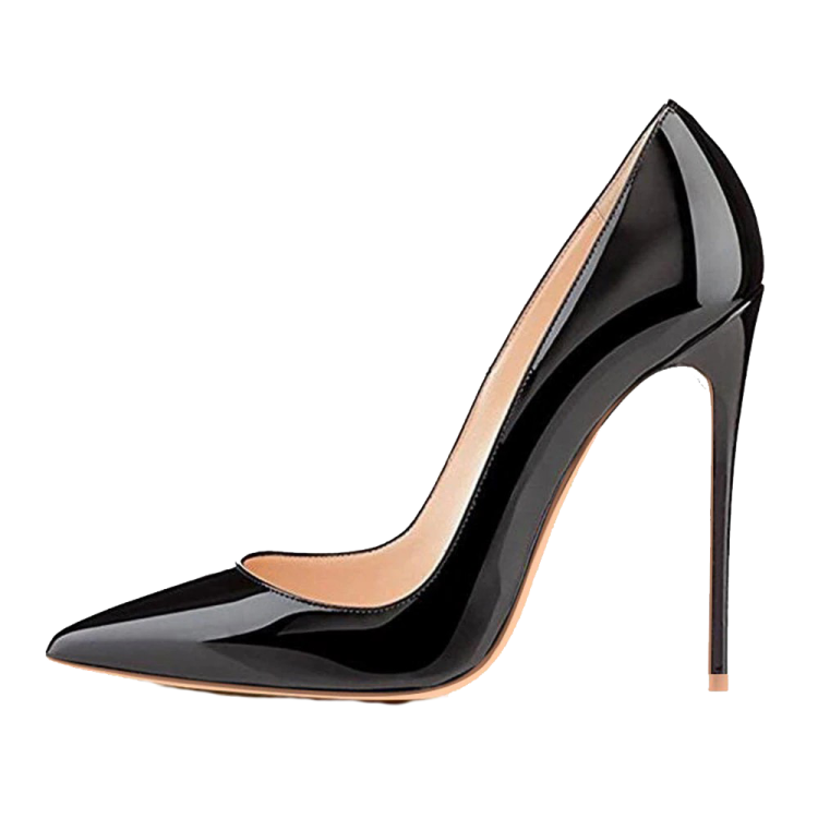 a pair of black high heels
