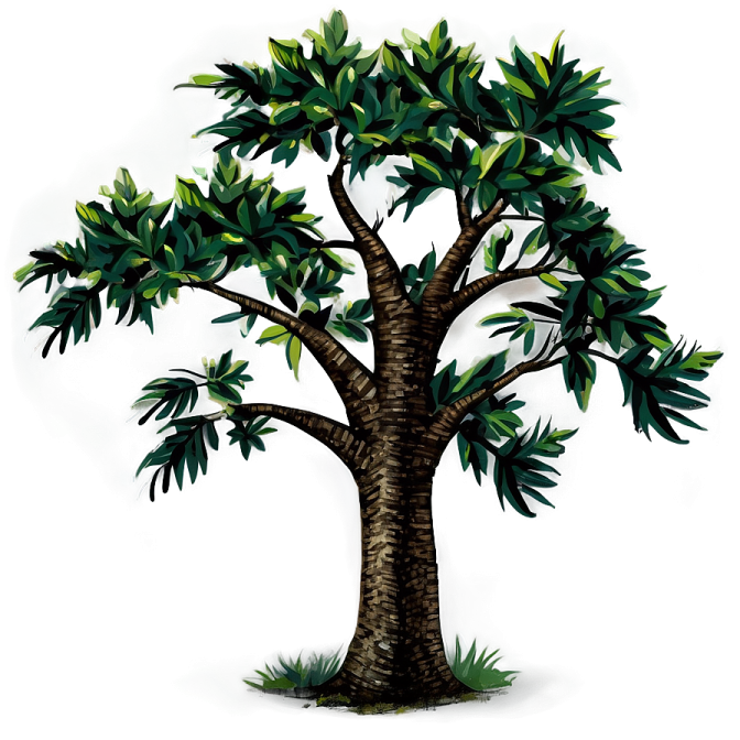 an illustration of a tree with green leaves