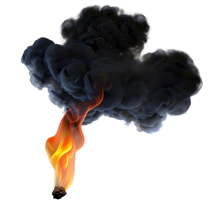 a black cloud of smoke on a white background