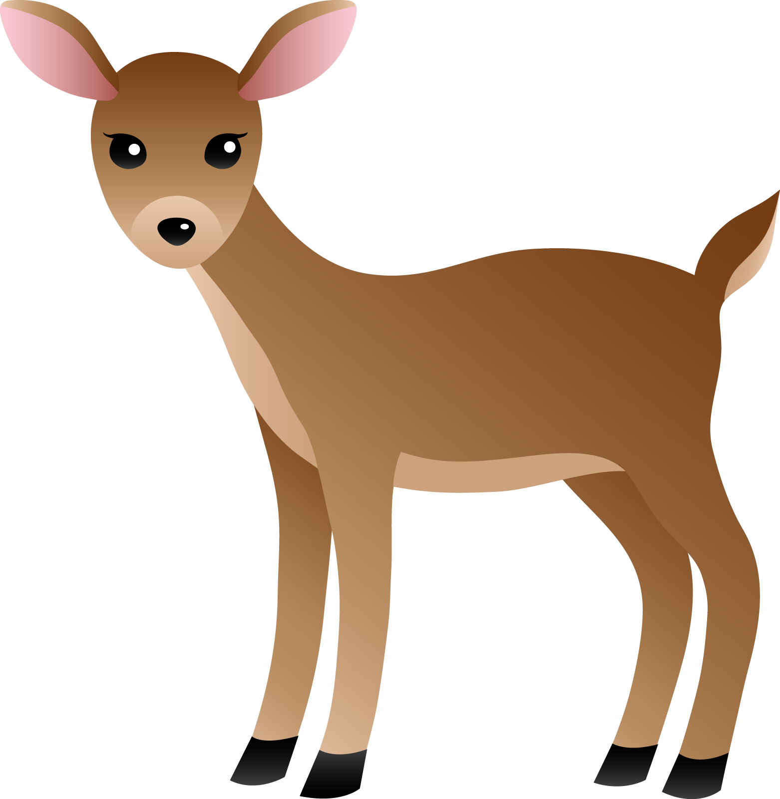 a brown deer standing on a white background