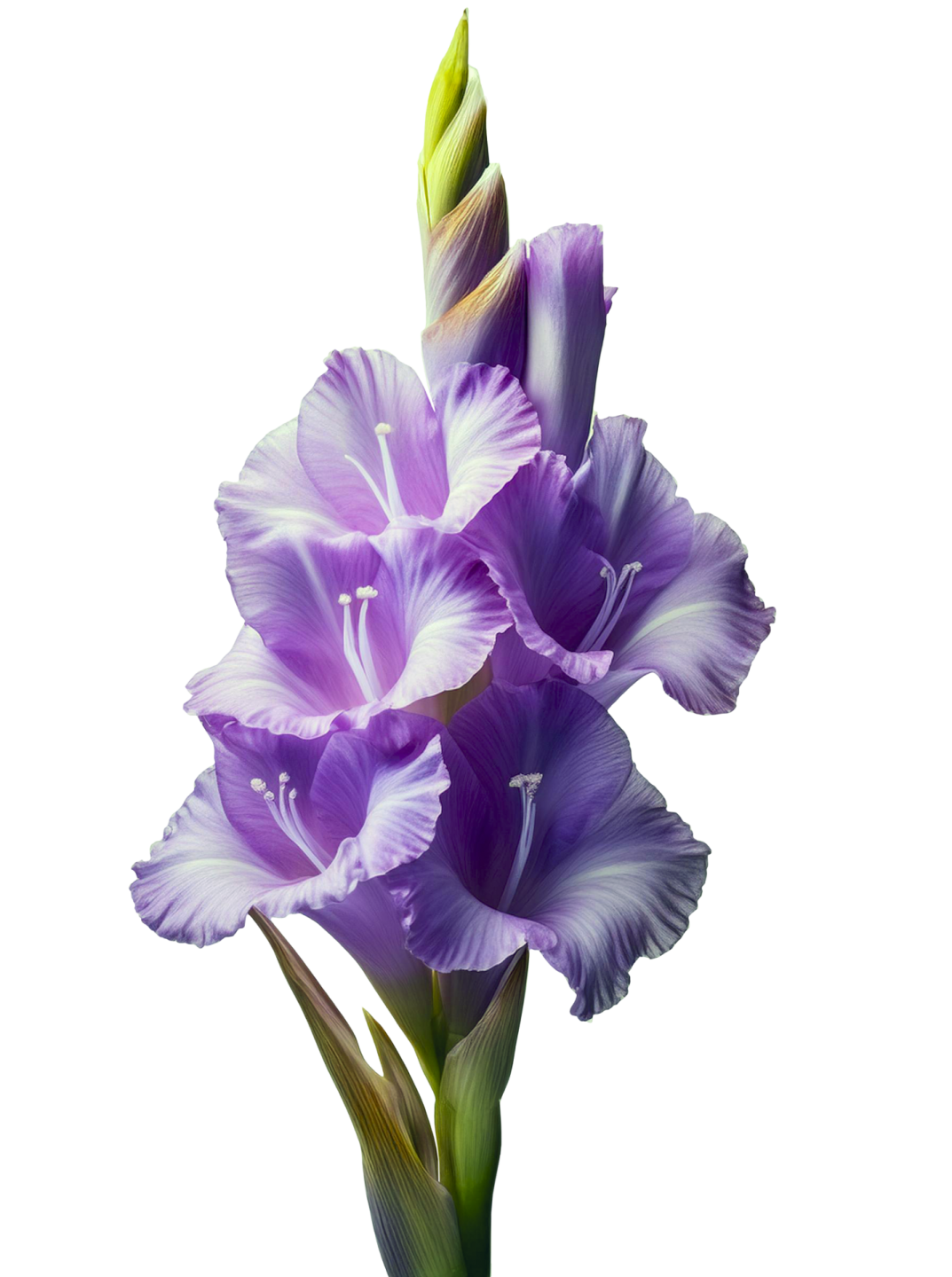 a purple flower on a white background