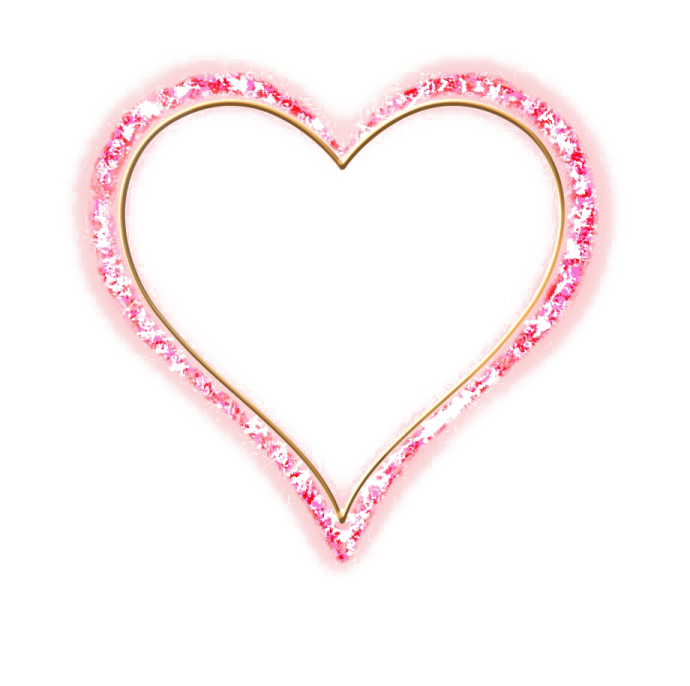 a heart made of pink crystals on white background