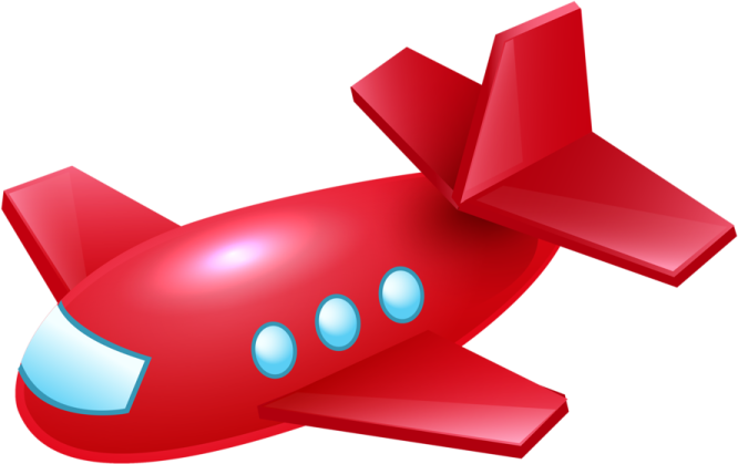 a red plane with blue eyes on it