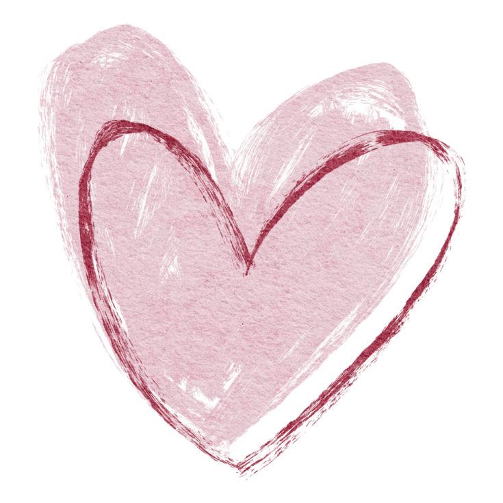 a drawing of a pink heart
