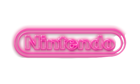 a pink nintendo logo