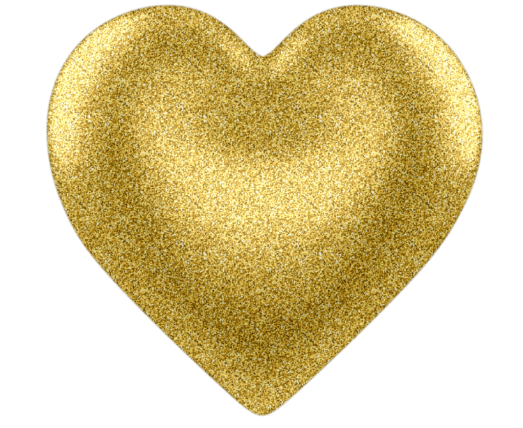 a gold glitter heart