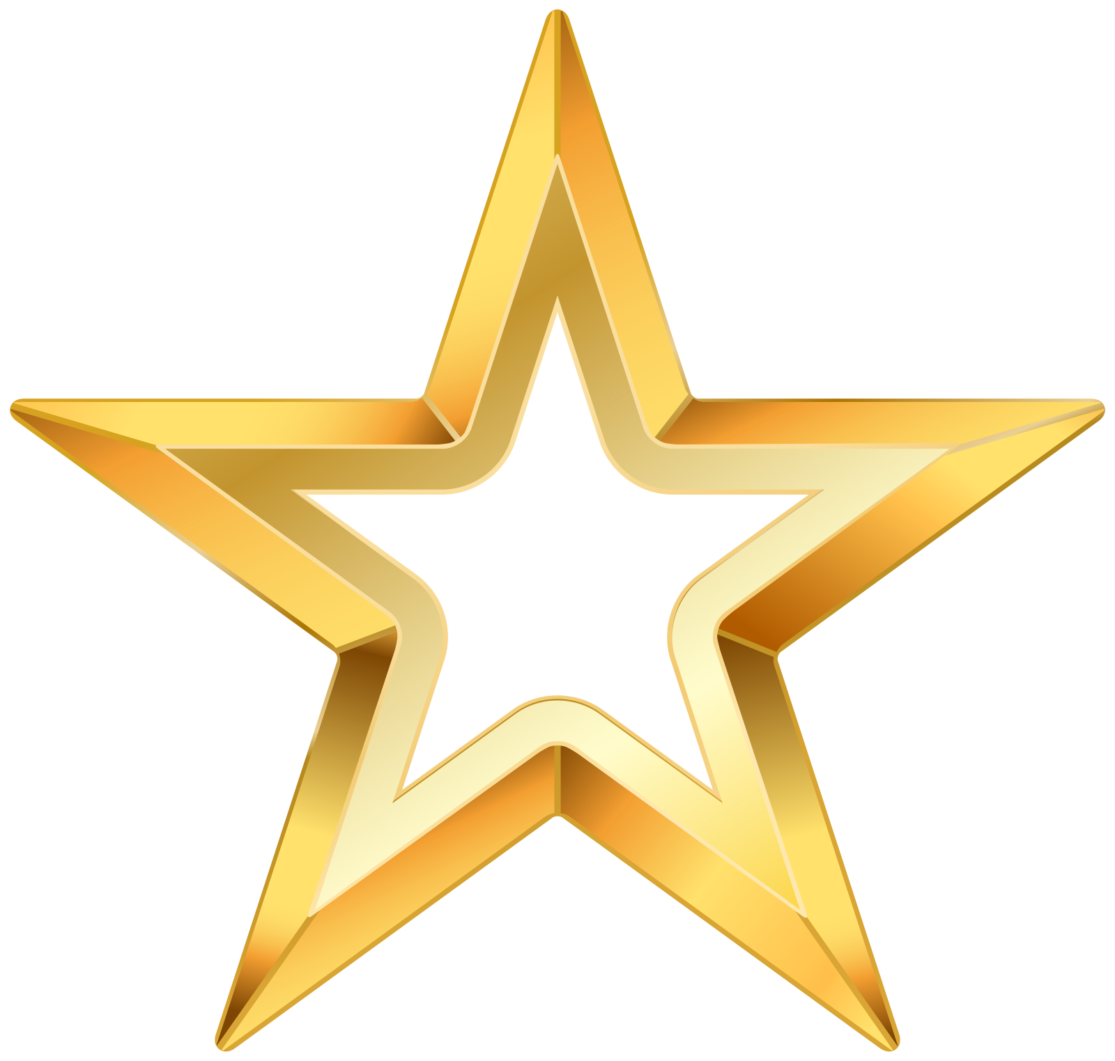 a gold star with a white background