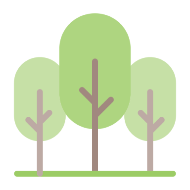 three trees with arrows pointing up