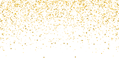 a white background with gold glitters