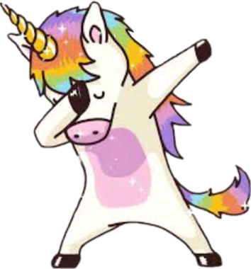 a drawing of a unicorn with a rainbow colored mane