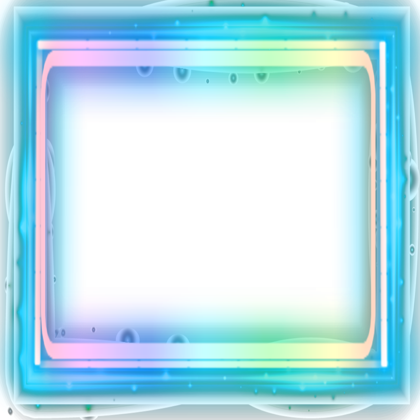 a colorful glass frame with water droplets on it