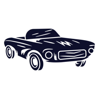 a black and white image of a classic car