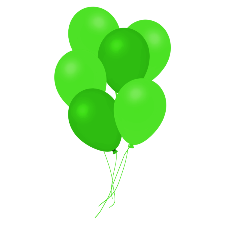 a bunch of green balloons