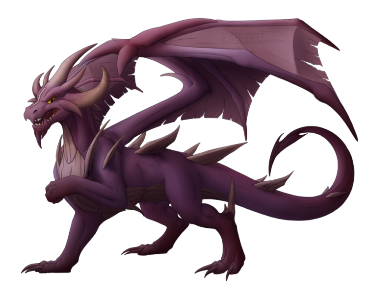 a drawing of a purple dragon