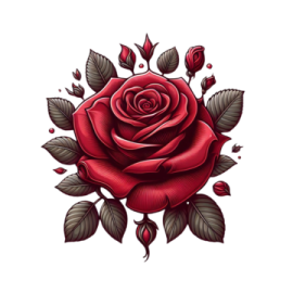 a red rose tattoo design