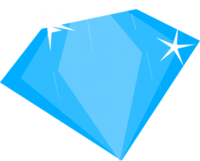 a blue diamond on a white background