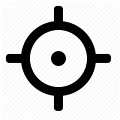 a black and white icon of a compass