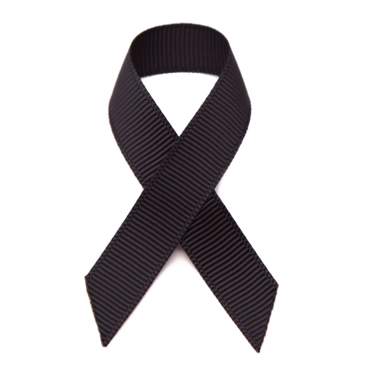 a black ribbon on a white background