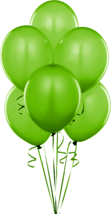 a bunch of green balloons