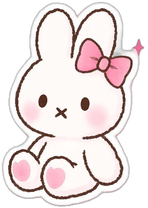 a cartoon bunny with a pink bow on its head