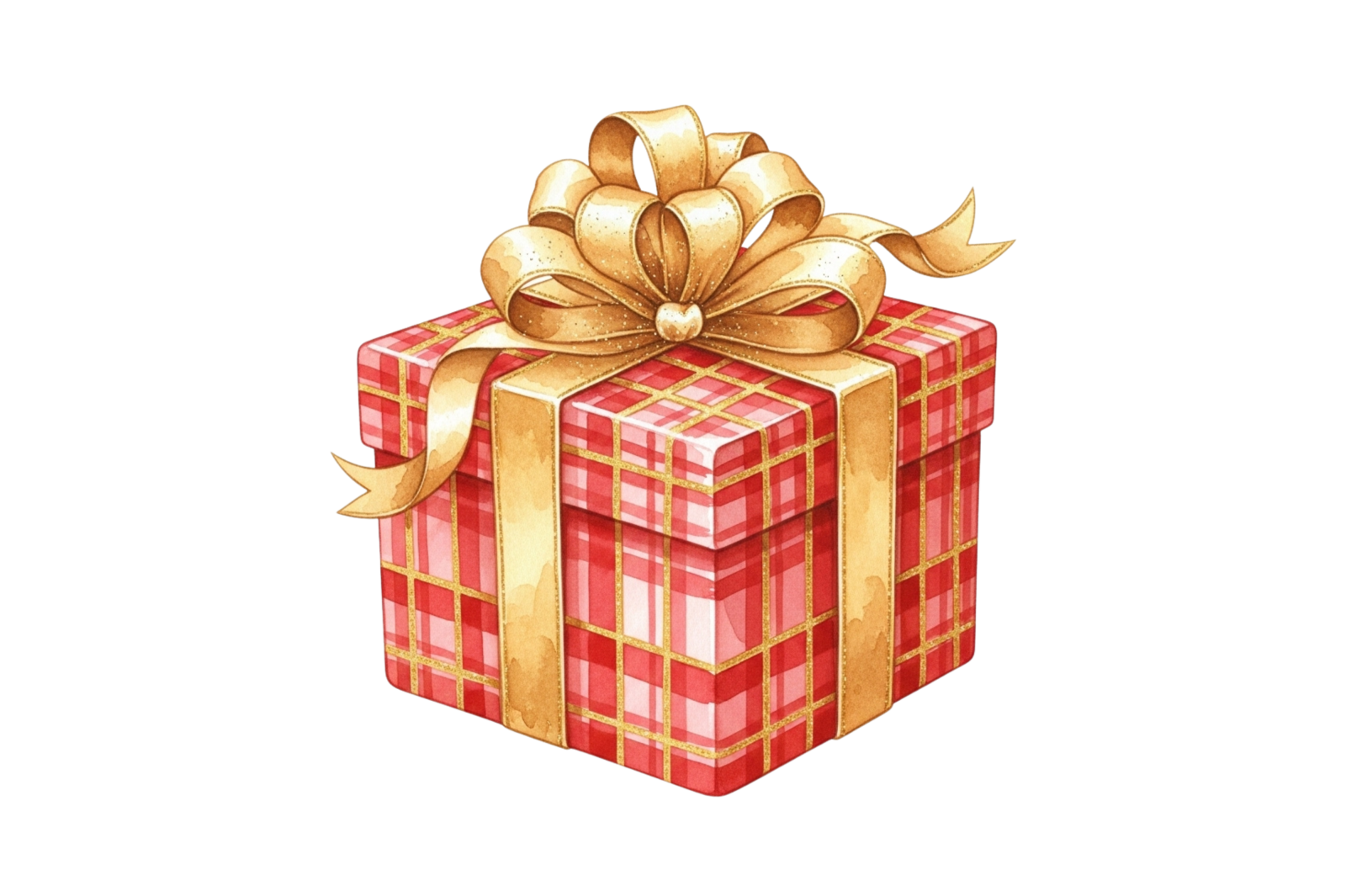 a red and gold gift box with a bow
