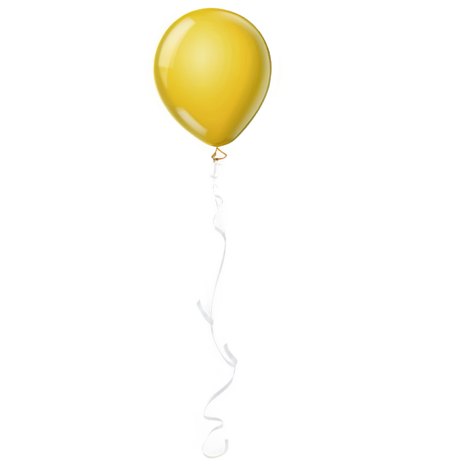 a yellow balloon on a white background