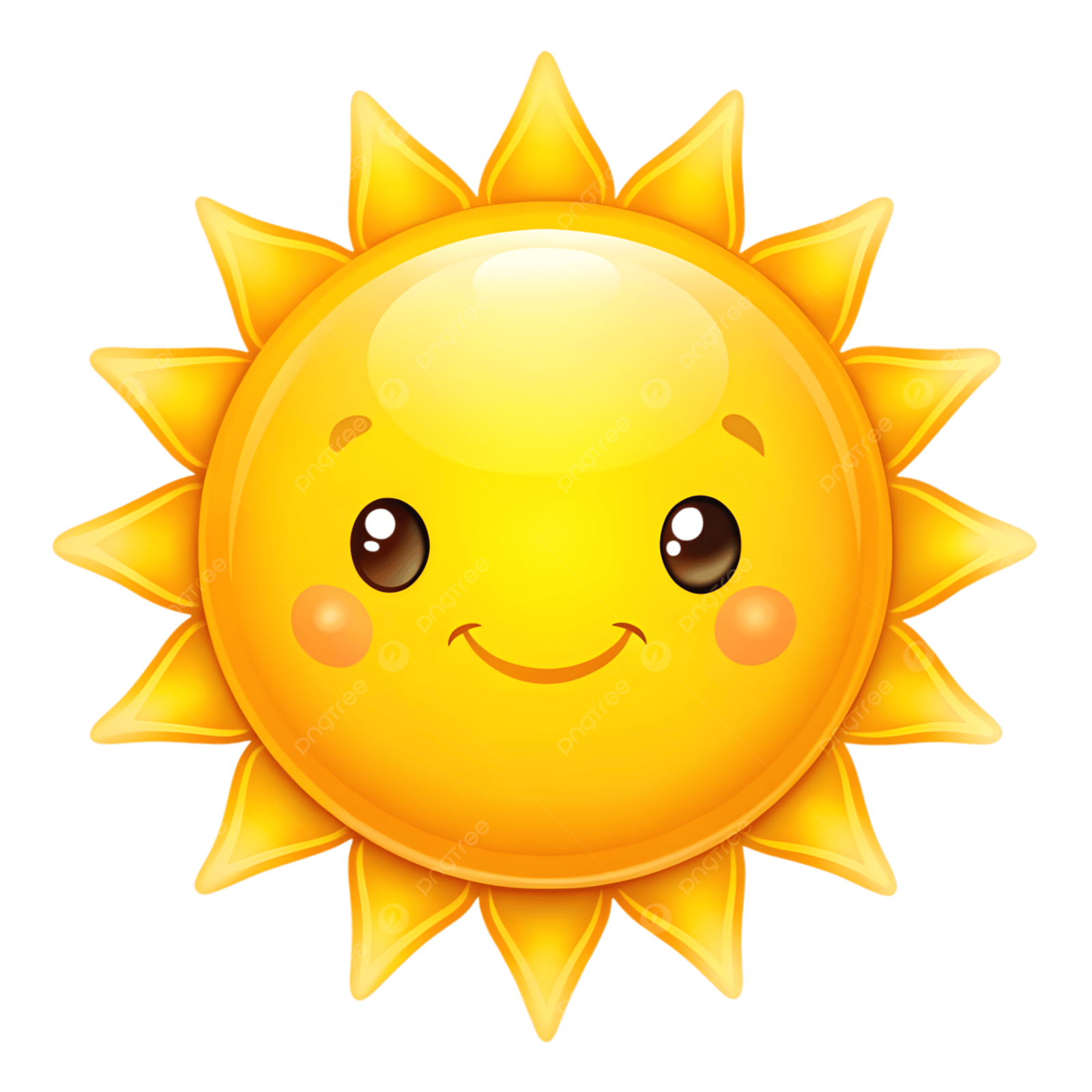 a cartoon sun with a happy face