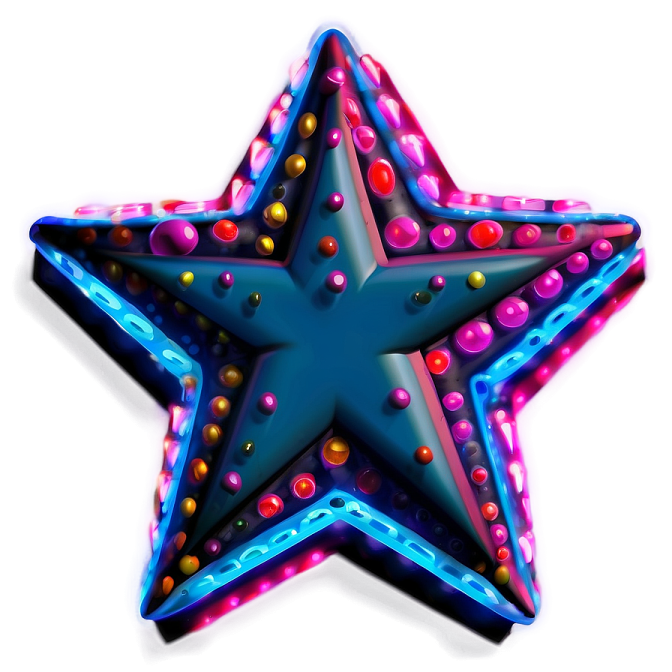 a blue star with colorful lights on it