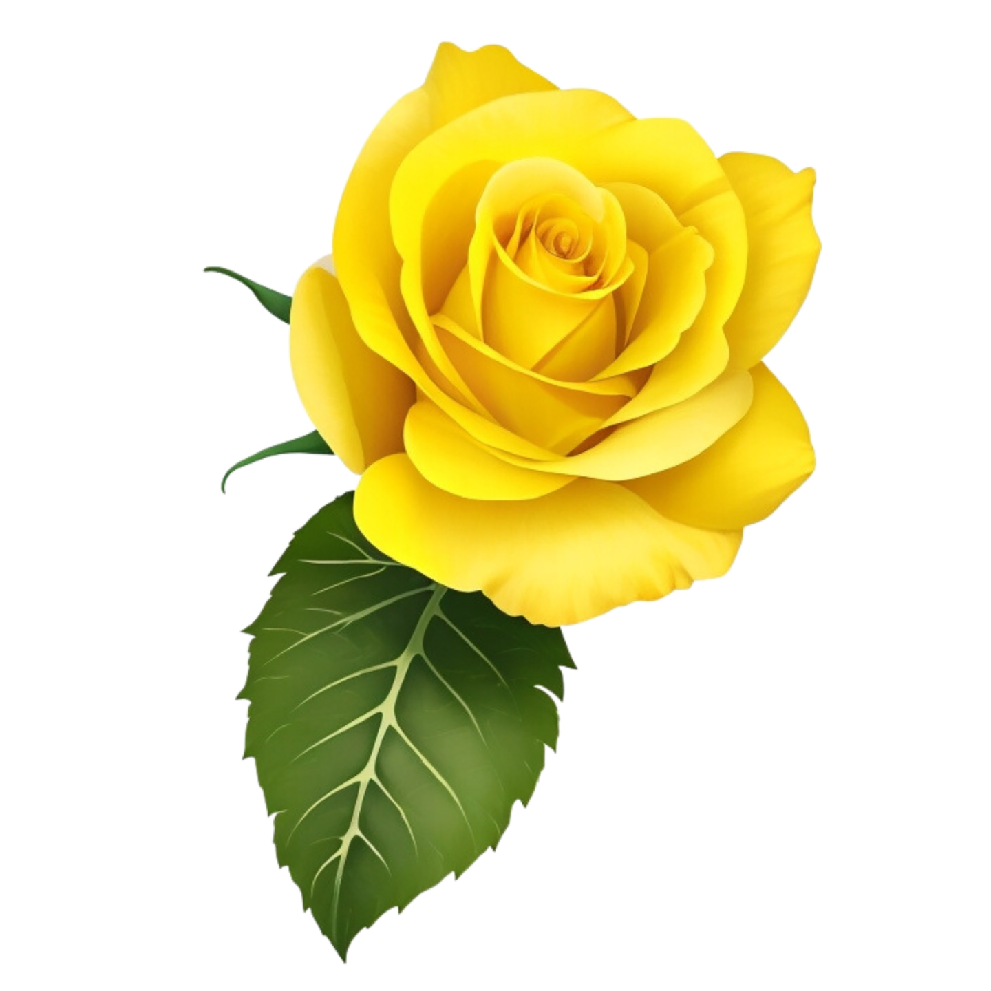 a yellow rose on a white background