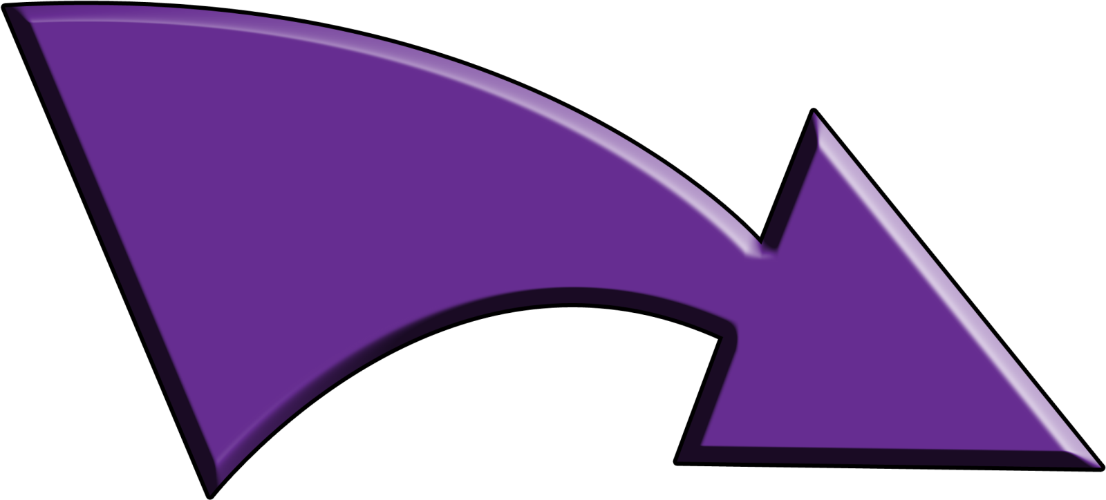 a purple arrow with a white background