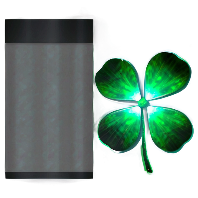 a four leaf clover with green lights on it