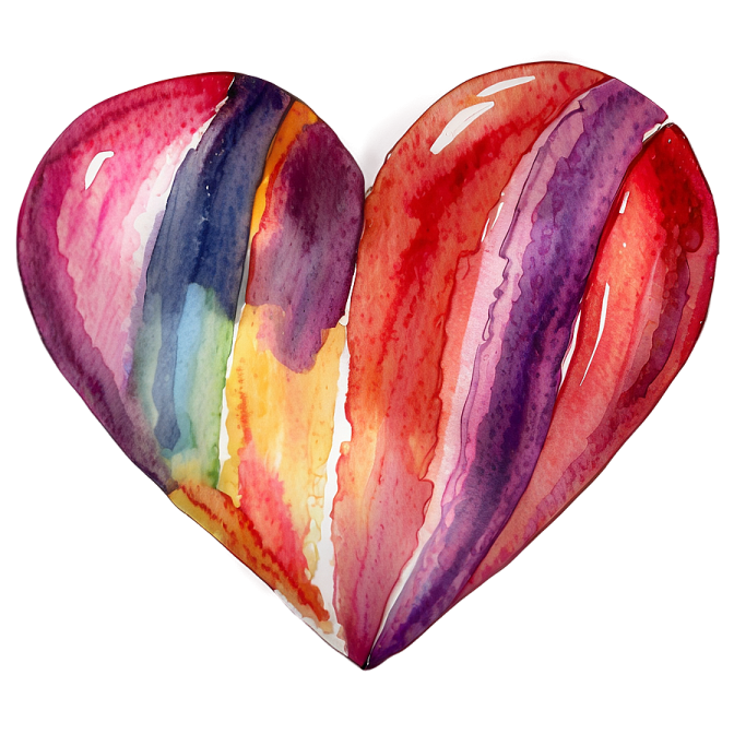 a watercolor heart on a white background