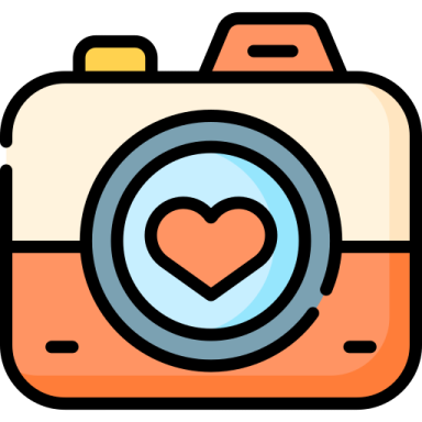 a camera with a heart on it
