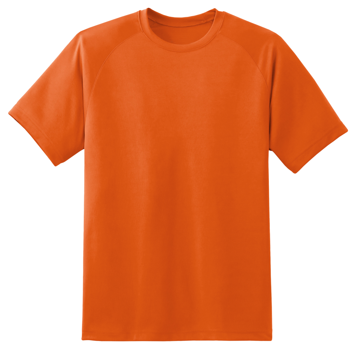 an orange t - shirt on a white background