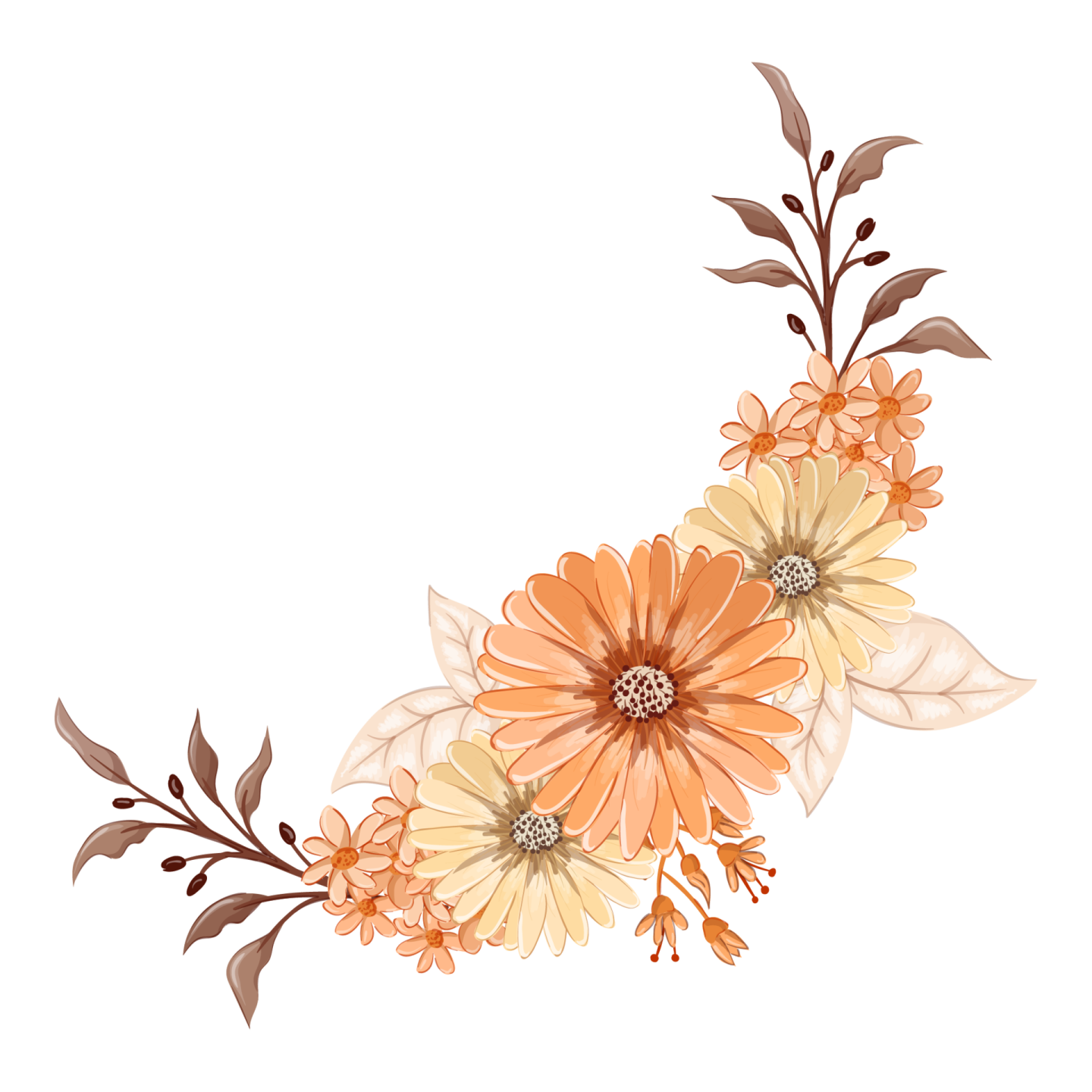 a drawing of flowers on a white background