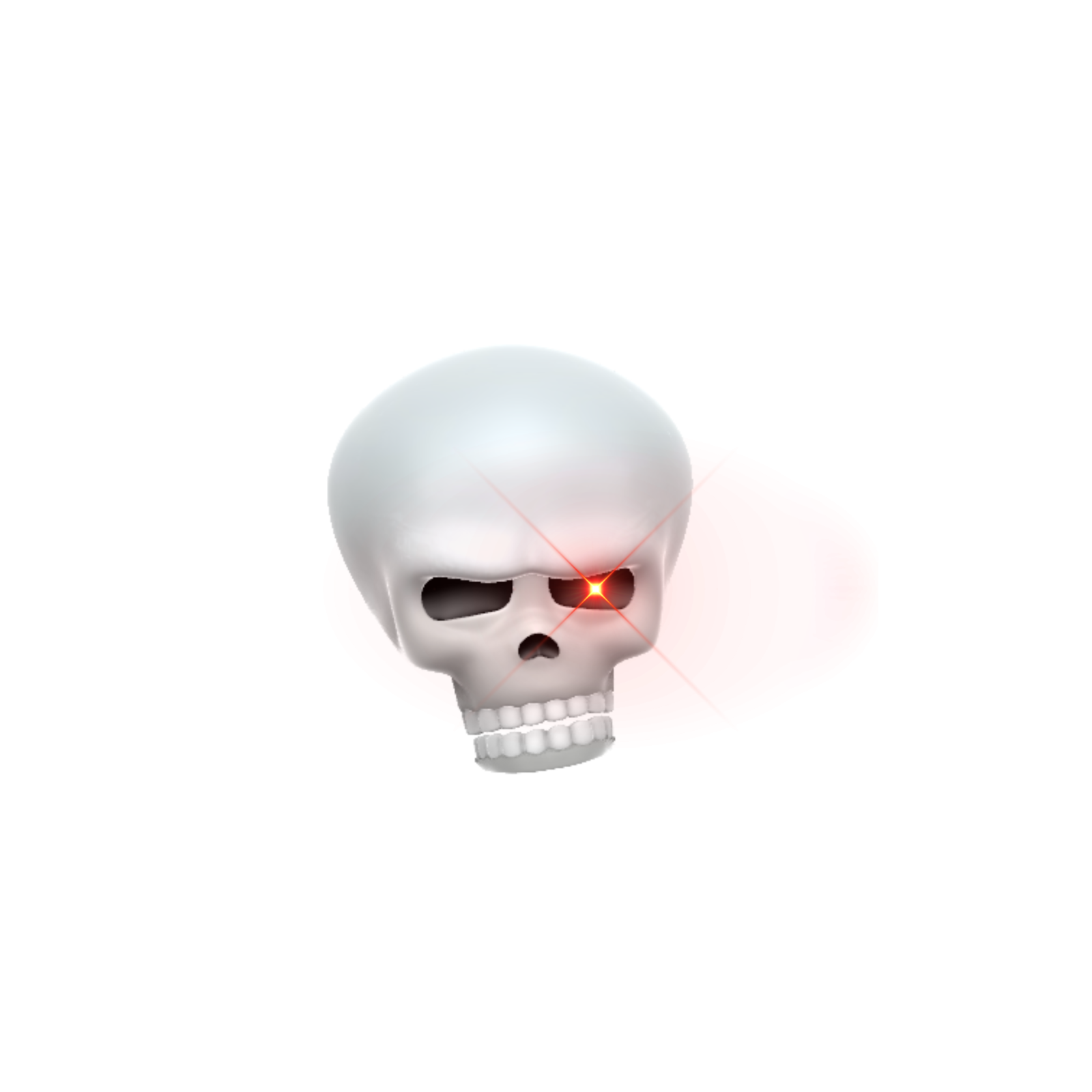 an image of a skull with red eyes