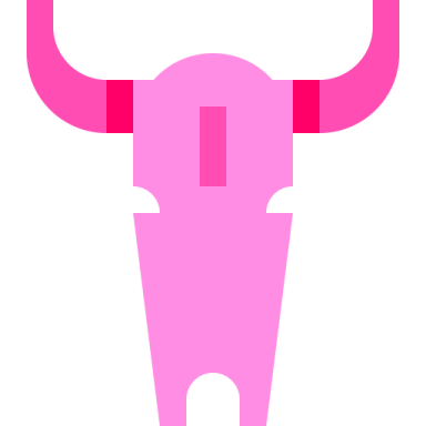 a bull's head on a white background