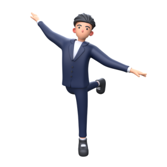 a 3d man in a suit and tie is dancing